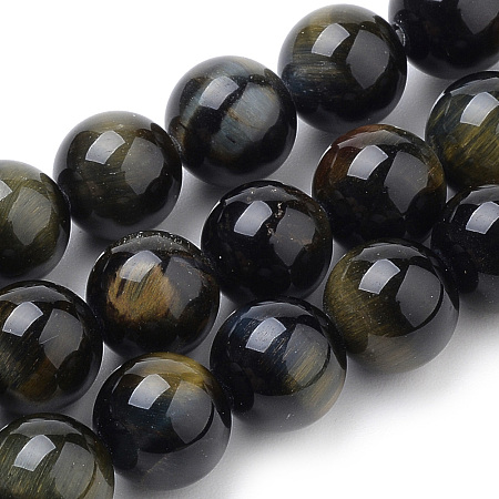 ARRICRAFT Natural Tiger Eye Beads Strands, Round, 8mm, Hole: 1mm, about 50pcs/strand, 15.7 inches