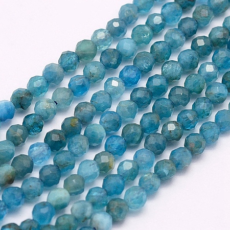 ARRICRAFT Natural Apatite Beads Strands, Grade AA, Faceted, Round, 3mm, Hole: 0.5mm, about 132pcs/strand, 15.7 inches(40cm)