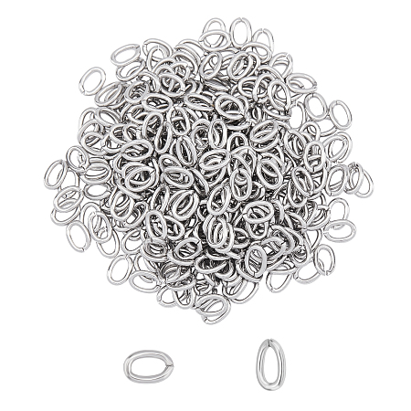 Unicraftale 304 Stainless Steel Jump Rings, Close but Unsoldered Jump Rings, Oval, Stainless Steel Color, 18 Gauge, 6x4x1mm, Inner Diameter: 4x2mm