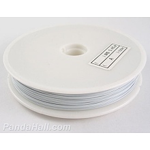 Honeyhandy Tiger Tail Wire, Nylon-coated Stainless Steel, White, 0.3mm in diameter, about 164.04 Feet(50m)/roll