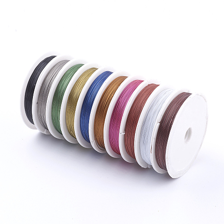 Honeyhandy Tiger Tail Wire, Nylon-coated Stainless Steel Wire, Mixed Color, 0.38mm, about 164.04 Feet(50m)/roll