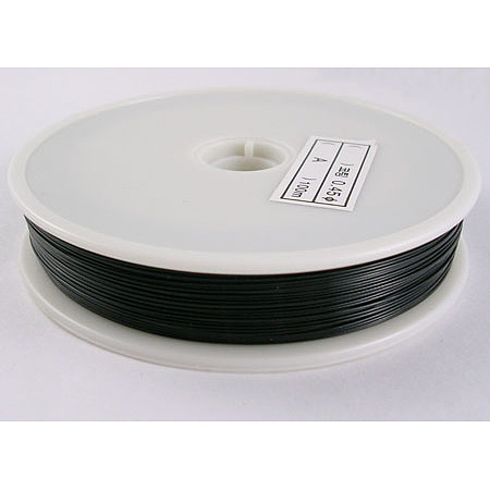 Honeyhandy Tiger Tail Wire, Nylon-coated Stainless Steel Wire, Black, 0.38mm, about 164.04 Feet(50m)/roll
