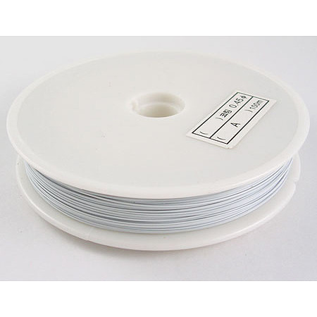 Honeyhandy Tiger Tail Wire, Nylon-coated Stainless Steel Wire, White, 0.45mm, about 164.04 Feet(50m)/roll