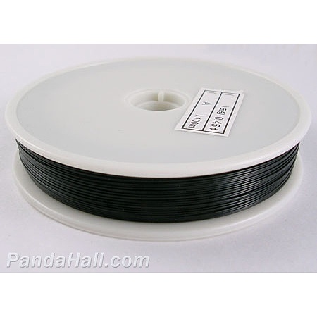 Honeyhandy Tiger Tail Wire, Nylon-coated Stainless Steel, Black, 0.3mm in diameter, about 164.04 Feet(50m)/roll
