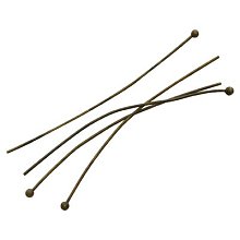 NBEADS 3000pcs/bag Brass Ball Headpins for Jewelry Making(Antique Bronze, 0.7mm thick,70mm long)