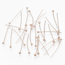 Honeyhandy Brass Ball Head pins, Cadmium Free & Lead Free, Rose Gold, Size: about 0.5mm thick, 24 Gauge,, 20mm long, Head: 1.5mm, about 360pcs/20g.