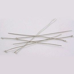 Honeyhandy Platinum Plated DIY Jewelry Brass Ball Head Pins for Most Unique Necklace Design, Size: about 0.5mm thick, 24 Gauge,, 30mm long, Head: 1.5mm