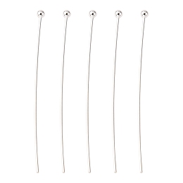 Honeyhandy Brass Ball Head Pins, Silver Color, Size: about 0.6mm thick, 40mm long, head: 1.5mm, about 528pcs/50g