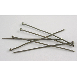 Honeyhandy Brass Ball Head Pins, Gunmetal, 70x0.6mm, 23 Gauge, Head: 1. 5mm, about 112pcs/20g