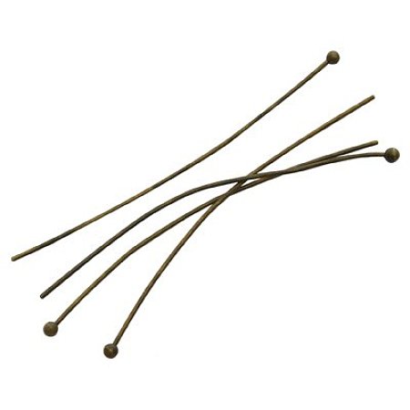 NBEADS 3000pcs/bag Brass Ball Headpins for Jewelry Making(Antique Bronze, 0.7mm thick,70mm long)