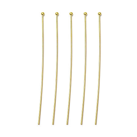 Honeyhandy Brass Ball Head Pins, Golden, Size: about 0.7mm thick(21 Gauge), 60mm long, Head: 1.8mm