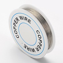 Honeyhandy Round Craft Copper Wire, Nickel Free, Silver, 32 Gauge, 0.2mm, about 114.82 Feet(35m)/roll