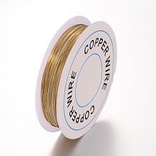 Honeyhandy Craft Copper Wire,Cadmium Free & Nickel Free & Lead Free,Golden,22 Gauge,0.6mm,about 11.48 Feet(3.5m)/roll