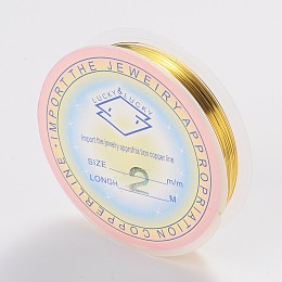 Honeyhandy Copper Jewelry Wire, Nickel Free, Gold, 32 Gauge, 0.2mm, about 114.82 Feet(35m)/roll