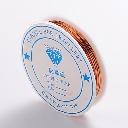 Honeyhandy Round Copper Jewelry Wire, Nickel Free, Raw, 20 Gauge, 0.8mm, about 9.84 Feet(3m)/roll