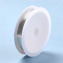 Honeyhandy Round Copper Jewelry Wire, Platinum, 22 Gauge, 0.6mm, about 19.68 Feet(6m)/roll