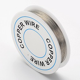 Honeyhandy Round Craft Copper Wire, Nickel Free, Silver, 32 Gauge, 0.2mm, about 114.82 Feet(35m)/roll