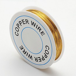 Honeyhandy Craft Copper Wire, Nickel Free, Golden, 22 Gauge, 0.6mm, about 26.24 Feet(8m)/roll