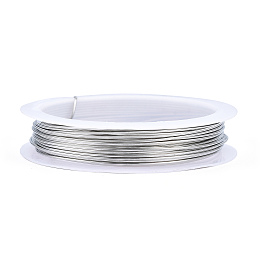 Honeyhandy Craft Copper Wire, Nickel Free, Silver Color Plated, 20 Gauge, 0.8mm, about 16.40 Feet(5m)/Roll