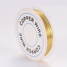 Honeyhandy Round Copper Jewelry Wire, Gold, 24 Gauge, 0.5mm, about 26.24 Feet(8m)/roll