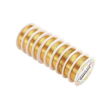 ARRICRAFT 10 Rolls (25m/Roll) Gold Color 0.3 mm Copper Wire Jewelry Beading Wire for Crafting Beading Jewelry Making