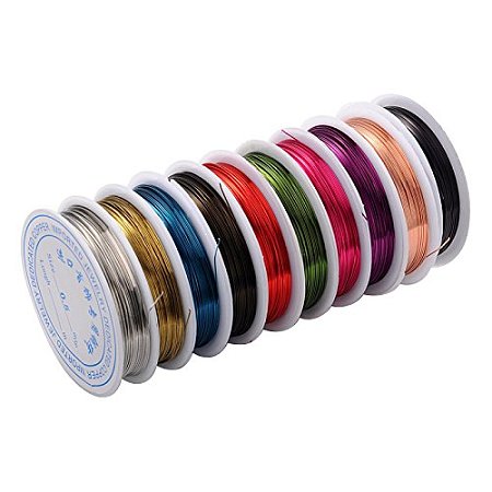 ARRICRAFT 10 Rolls (9m/Roll) Mixed Color 0.5 mm Copper Wire Jewelry Beading Wire for Crafting Beading Jewelry Making
