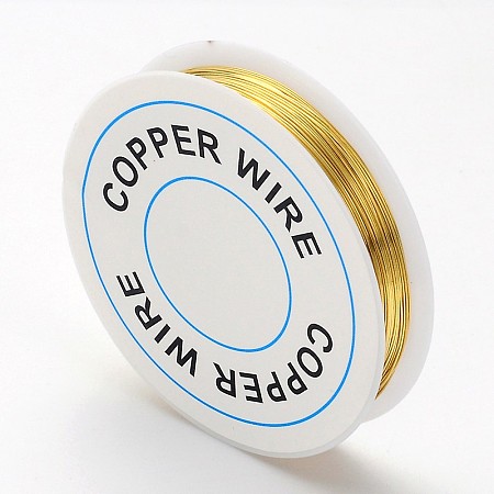 Honeyhandy Copper Jewelry Wire, Nickel Free, Golden, 26 Gauge, 0.4mm, about 49.21 Feet(15m)/roll