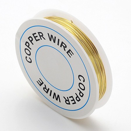 Honeyhandy Copper Jewelry Wire, Nickel Free, Golden, 24 Gauge, 0.5mm, about 31.16 Feet(9.5m)/roll