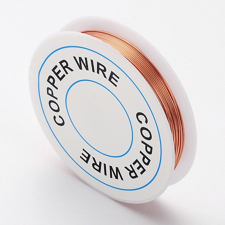 Honeyhandy Bare Round Copper Wire, Raw Copper Wire, Copper Jewelry Craft Wire, Nickel Free, 22 Gauge, 0.6mm, about 26.24 Feet(8m)/roll