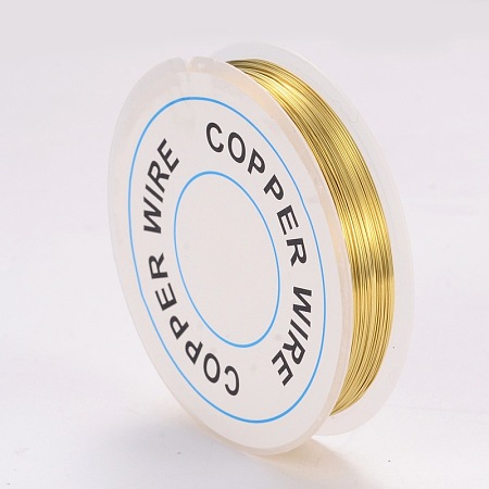 Honeyhandy Copper Jewelry Wire, Gold, 0.3mm, about 65.61 Feet(20m)/roll