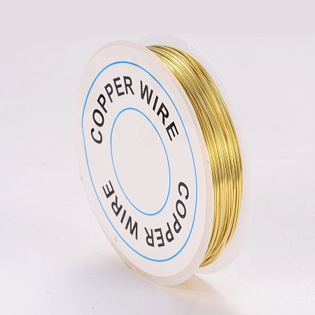 Honeyhandy Copper Jewelry Wire, Gold, 22 Gauge, 0.6mm, about 19.68 Feet(6m)/roll