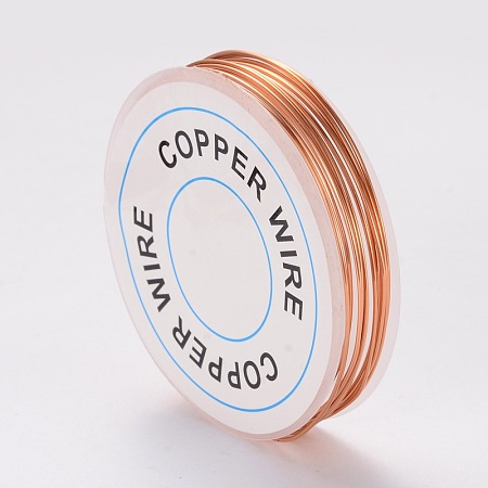 Honeyhandy Round Copper Jewelry Wire, Raw(Unplated), 20 Gauge, 0.8mm, about 9.84 Feet(3m)/roll