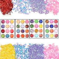 ARRICRAFT 48 Boxes Resin Sequins 4-Pattern Iridescent Flakes Chunky Glitter Sequins for Jewelry Making Dace Body Hair Nail Arts