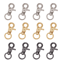 PandaHall 24pcs 3 Colors Swivel Trigger Snap Hooks Quality Metal Clips Lobster Clasp O Ring for Keychain, Key Rings, DIY Bags and Jewelry Findings Gunmetal