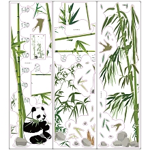 ARRICRAFT 3 Sheets/Set Height Chart Panda Bamboo Growth Height Chart Wall Sticker Cartoon PVC Height Measurement Ruler 80 to 180 cm Height Measure for Nursery Bedroom Living Room