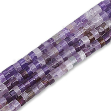 Nbeads 1 Strand Natural Amethyst Beads Strands, Heishi Beads, Flat Round/Disc, 4~4.5x2~3.5mm, Hole: 1mm, about 150pcs/strand, 18.46 inch(46.9cm)