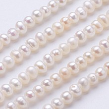 ARRICRAFT Natural Cultured Freshwater Pearl Beads Strands, Potato, Beige, 4.2~4.5x4.5~5mm, Hole: 0.7mm;  about 94~95pcs/strand, 16 inches