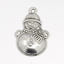 Arricraft 10pcs Tibetan Pendants Antique Silver Zinc Alloy Tibetan Style Christmas Snowman Pendants Lead Free Cadmium Free Charm Pendants for Women Men Jewelry Making Crafting