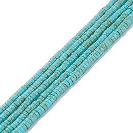 Arricraft Synthetic Turquoise Beads Strands, Heishi Beads, Dyed, Flat Round/Disc, Creamy White, 8x3~4mm, Hole: 1mm, about 110pcs/strand, 15.75 inches