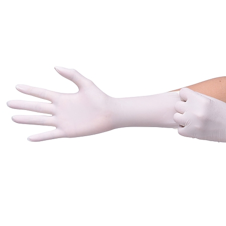 Disposable Rubber Gloves, Protective Gloves, Powder Free, Universal Cleaning Work Finger Gloves, White, Small Size; 25x8cm; 100pcs/bag