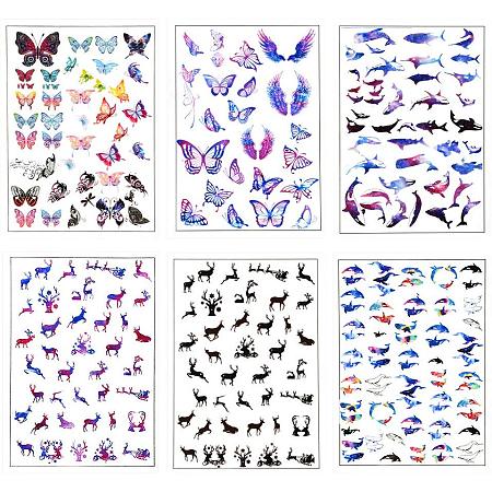 ARRICRAFT 6 Sheets Resin Film Stickers 3D Animal Themed Decorative Stickers Filling Material for Resin Art