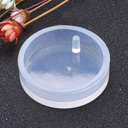 10pcs Clear Flat Round Shape DIY Silicone Molds with Hole for Resin Jewelry Making for Making Pendant 28x21x7mm