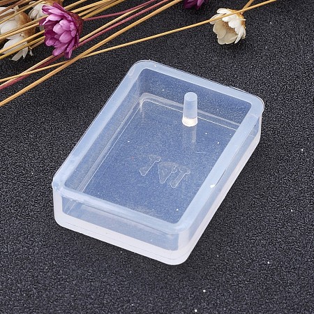 ARRICRAFT 10pcs Clear Rectangle Shape DIY Silicone Molds with Hole for Resin Jewelry Making for Making Pendant 33.5x23x7.5mm