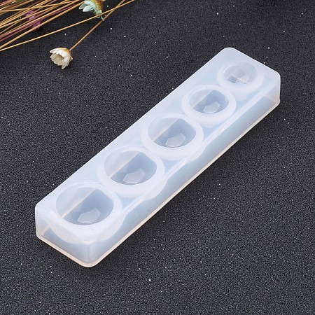 10 Pcs Rectangle Shape Clear Half Round Design DIY Silicone Molds for Resin Jewelry Making