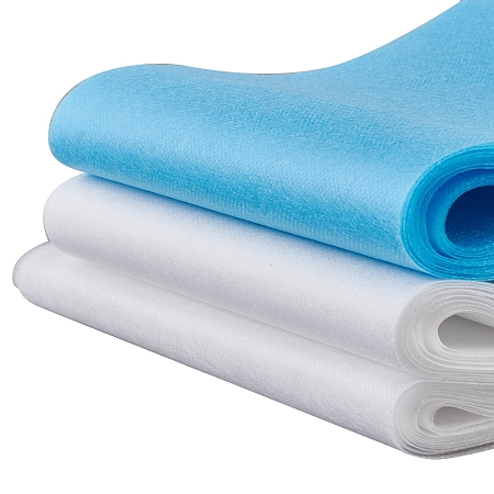 3 Layer Non-Woven Fabric Kit for DIY Mouth Cover, Waterproof, Intermediate Layer Meltblown Filter Cloth, Soft and Breathable, White & Blue, 1 set can make 45~50pcs Mouth Cover; 17.5cm/19cm wide, 10m/roll, 3rolls/set