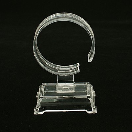 ARRICRAFT Plastic Bracelet Displays, C Type Single Watch/Bracelet Display Stand, Clear, 94x60x40mm