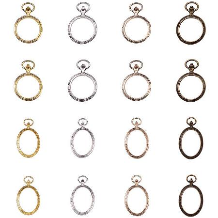 ARRICRAFT 40pcs Pocket Watch Theme Open Bezel Charms 2-Style & 4-Color Alloy Frame Pendants Hollow Resin Frames with Loop for Resin Jewelry Making