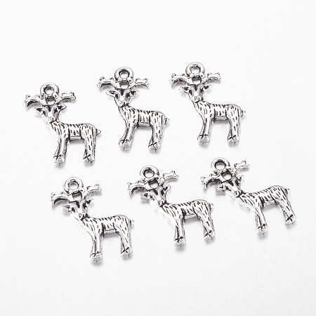 Arricraft 20pcs Antique Silver Plated Tibetan Style Alloy  Christmas Reindeer/Stag Pendant Lead Free and Cadmium Free