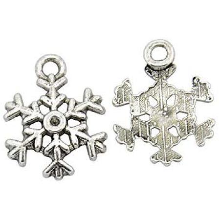 Arricraft 50pcs Tibetan Pendants Antique Silver Alloy Tibetan Style Snowflake Pendants Charm Pendants Lead Free Cadmium Free for Women Men Jewelry Making Crafting