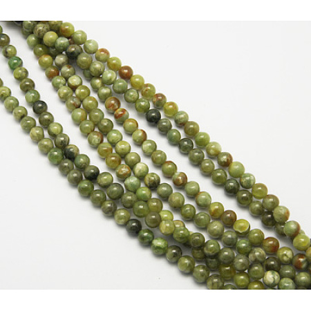 Arricraft Natural Peridot Beads Strands, Round, Olive, 8mm, Hole: 1mm, about 50pcs/strand, 16 inches